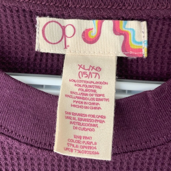 Ocean Pacific Vintage 1980’S Deadstock Purple Waffleknit Thermal Top Size XL NWT - Picture 3 of 4
